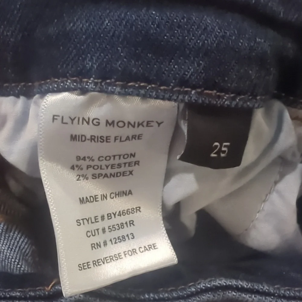 FLYING MONKEY Mid Rise Flare stretch destroyed jeans BY4668R The Buckle sz25x31L - Picture 13 of 15